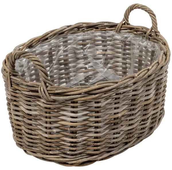 Kurv oval med håndtag 60x47x28cm